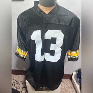 NFL Black Jersey with White 13 and Yellow Sleeve Stripes